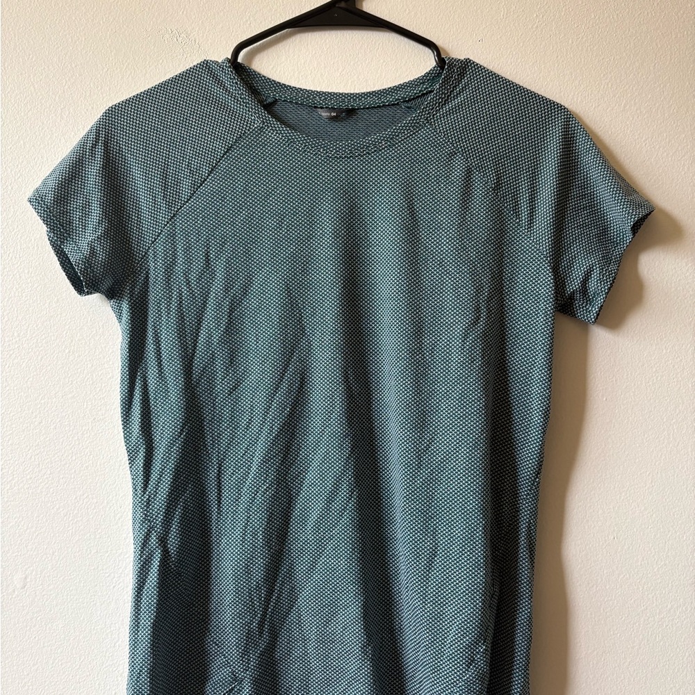 oiselle Teal Textured Short Sleeve Running Tee